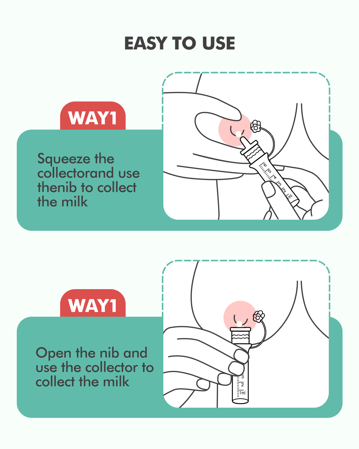 dearlomum Colostrum Collector Kit Breast Milk Collector 6ml/6pcs,Reusable, Heat & Freezer Resistant, BPA-Free, with Cotton Cloth Wipe, Storage Case, Cleaning Brush