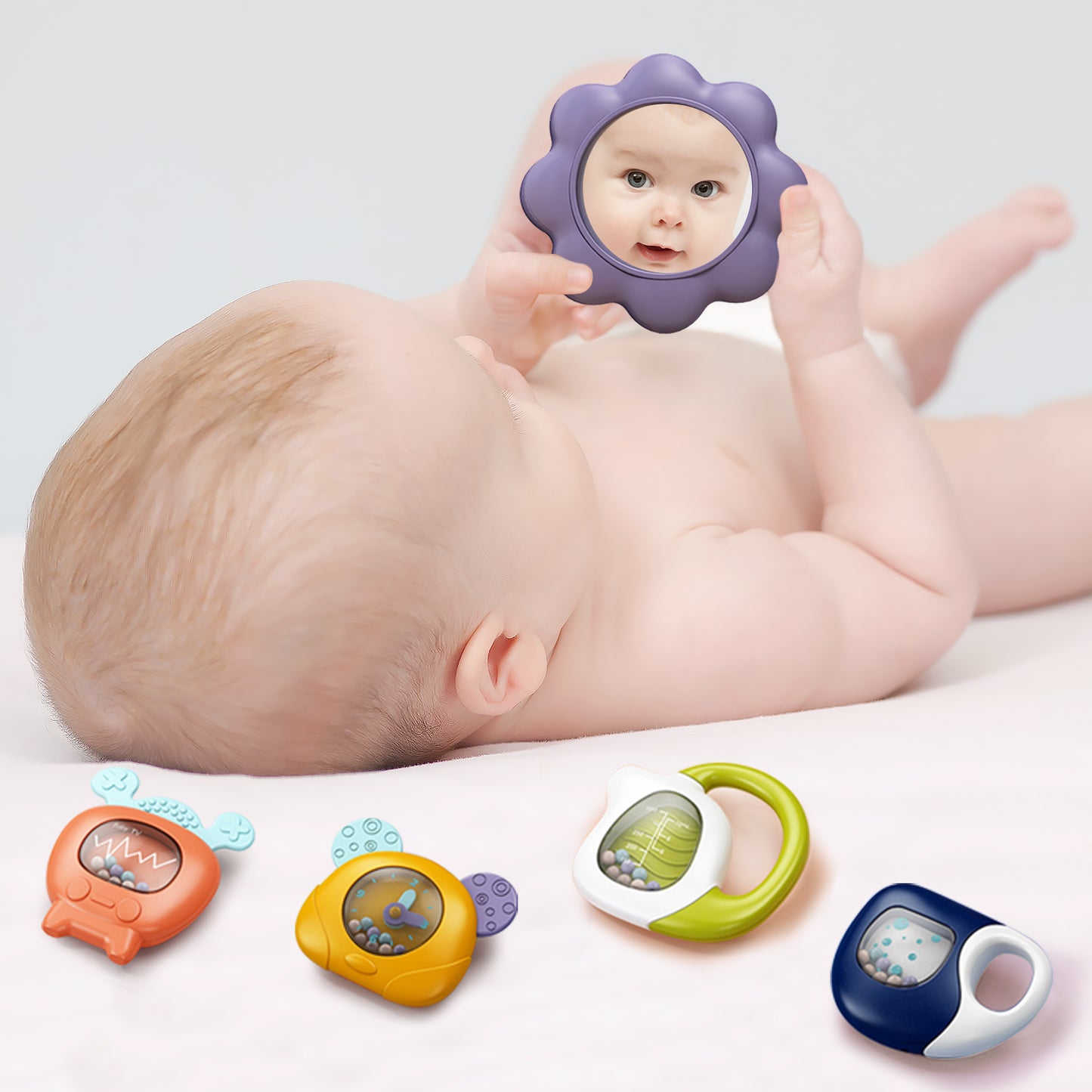 dearlomum Baby Play Mat Baby Gym,Funny Play Piano Tummy Time Baby Activity Mat with 5 Infant Sensory Baby Toys, Music and Lights Boy & Girl Gifts for Newborn Baby 0 to 3 6 9 12 Months(New Blue)