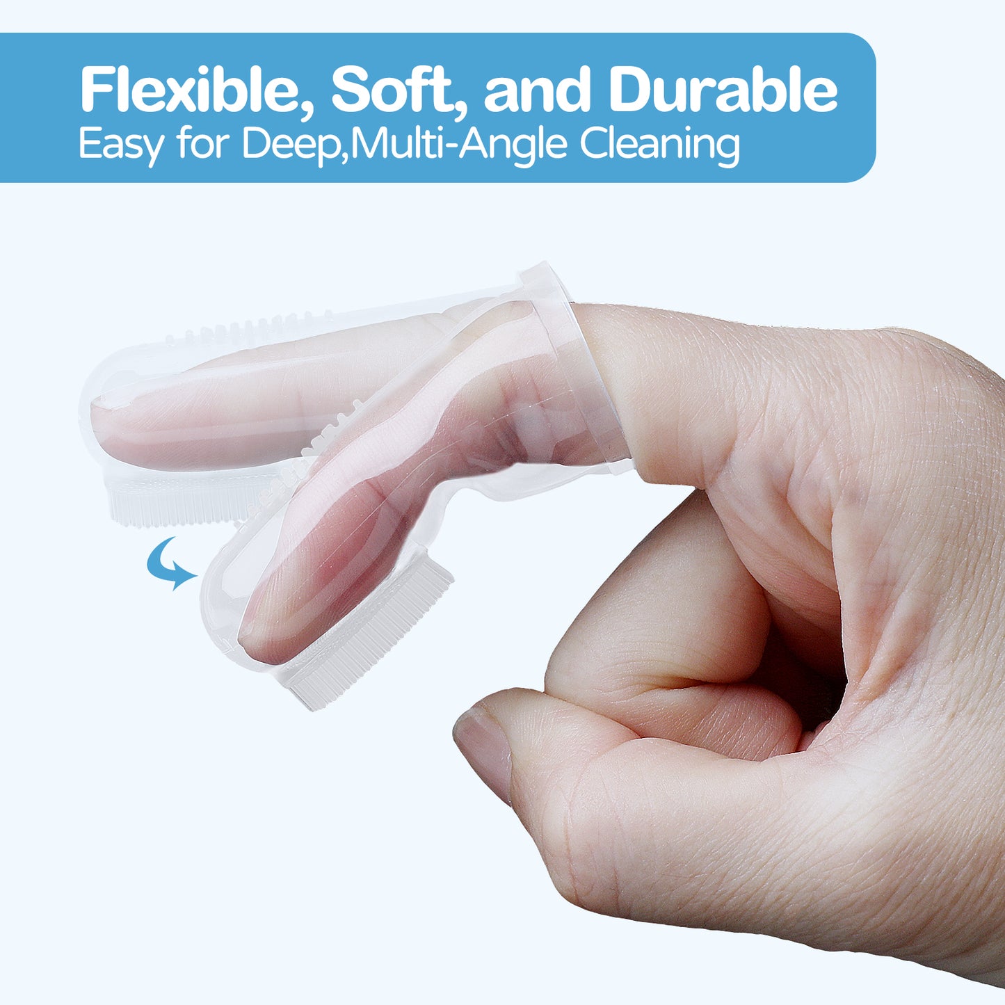 Dearlomum Baby Finger Toothbrush for Training Teething, Newborn Toddler Silicone Oral Cleaner Massager, 2PCS