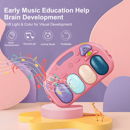 dearlomum Baby Play Mat Baby Gym,Funny Play Piano Tummy Time Baby Activity Mat with 5 Infant Sensory Baby Toys, Music and Lights Boy & Girl Gifts for Newborn Baby 0 to 3 6 9 12 Months (New Pink)