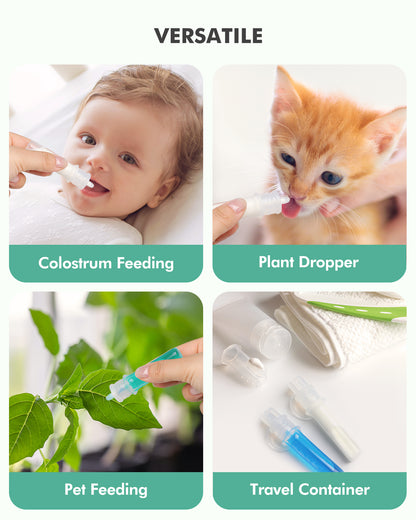dearlomum Colostrum Collector Kit Breast Milk Collector 6ml/6pcs,Reusable, Heat & Freezer Resistant, BPA-Free, with Cotton Cloth Wipe, Storage Case, Cleaning Brush
